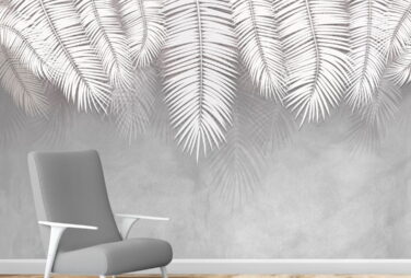 AS Creation Jungle Leaves White Wallpaper