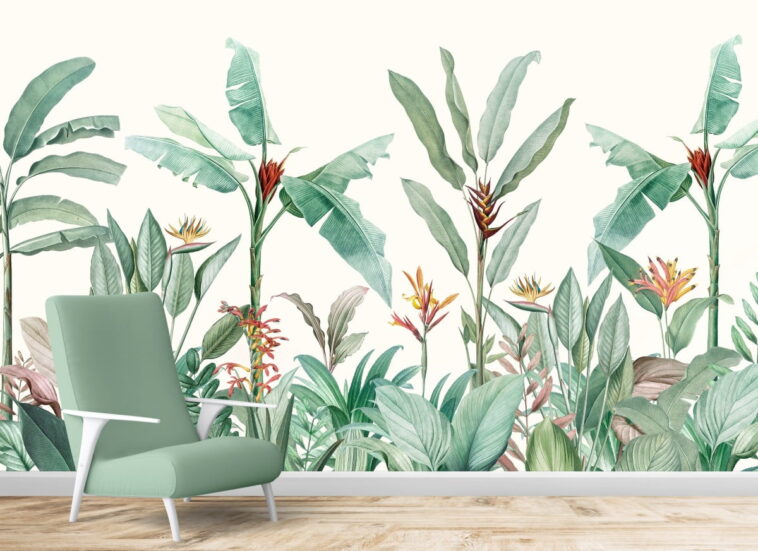 exotic big green luxury design plants wallpaper