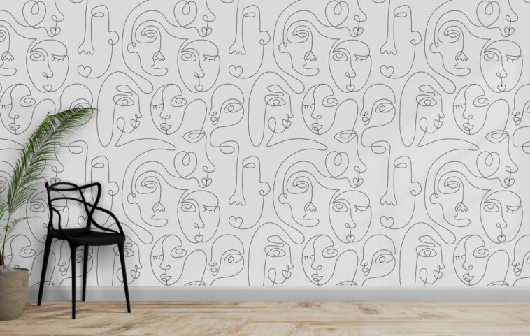 abstract drawing face pattern funny wallpaper