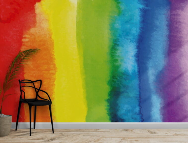abstract painting watercolor rainbow hand drawing wallpaper