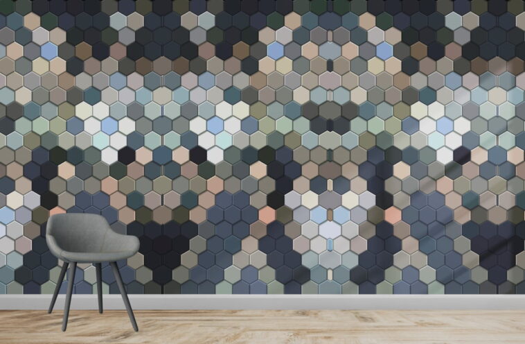 honeycomb dark blue grid background hexagon wallpaper