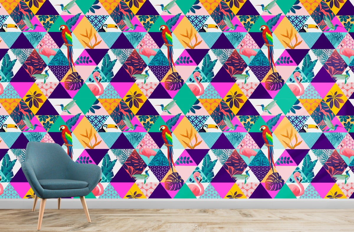 Multicolor Triangles Geometric Shapes Luxury Wallpaper