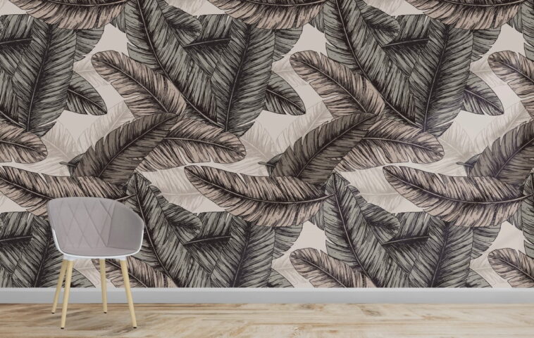 tropical banana palm leaves abstract wallpaper