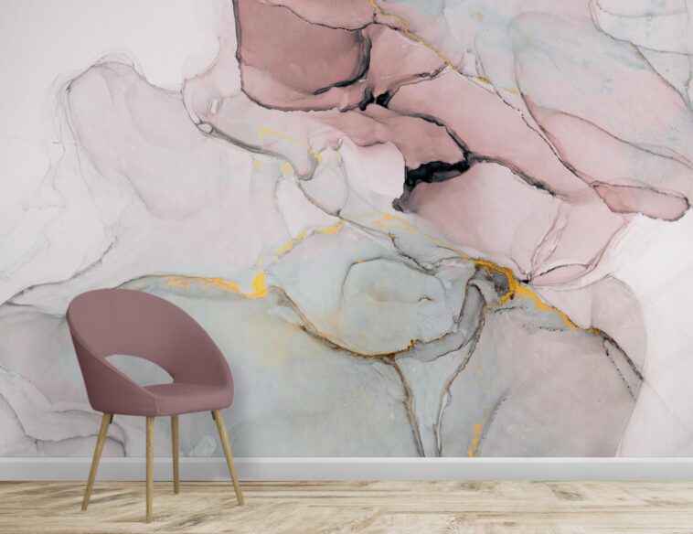 abstract pink gray soft color Ink paint wallpaper scaled