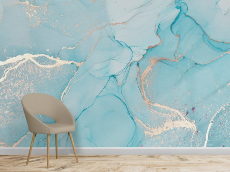marble texture abstract blue acrylic paints wallpaper