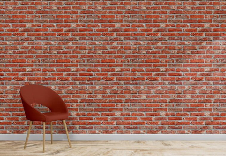 red brick wall luxury realistic looking wallpaper