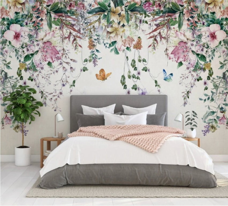 Colorful Flowers Wall Murals Wallpaper