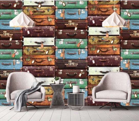 Suitcases Wall Murals Wallpaper