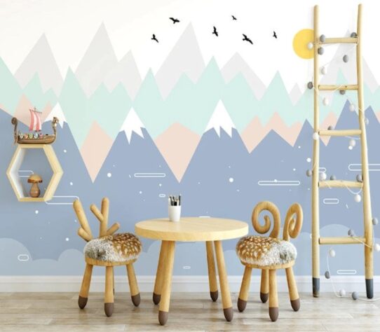Colorful Mountains Wall Murals Wallpaper