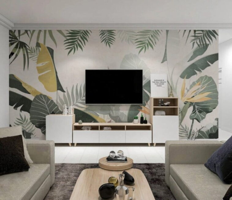 Abstract Leaves Wall Murals Wallpaper