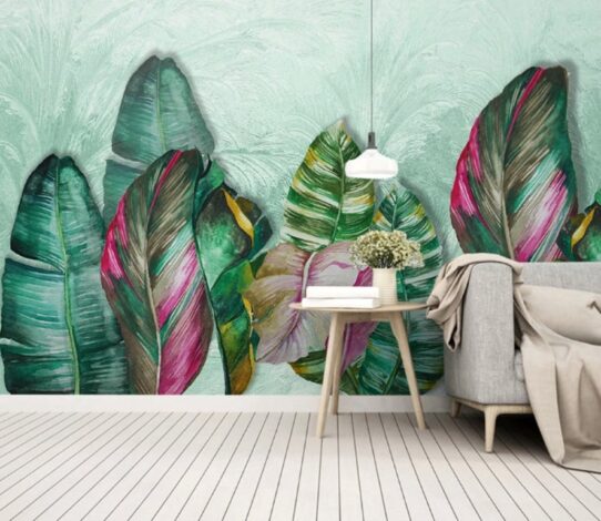 Large Tropical Leaves Wall Murals Wallpaper