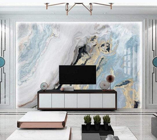 Gray Blue Marble Wall Murals Wallpaper
