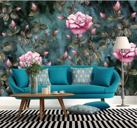 Pink Rose Wall Murals Wallpaper